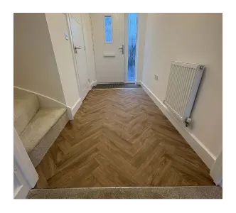 Hallway with parquet wood effect vinyl